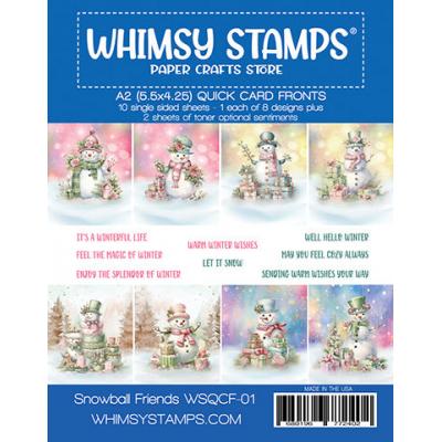 Whimsy Stamps Quick Card Fronts - Snowball Friends