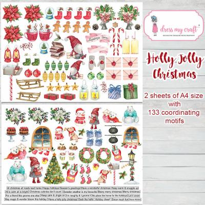 Dress My Craft Holly Jolly Christmas - Motif Sheets