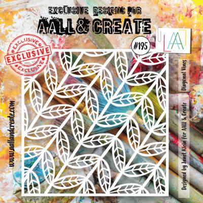 Aall and Create Stencil - Diagonal Vines