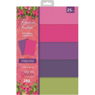 Crafter's Companion Fabulous Fuchsia - Luxury Linen Card Pack