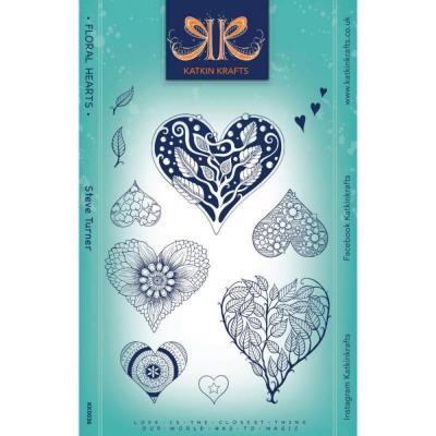 Katkin Krafts Stempel - Floral Hearts