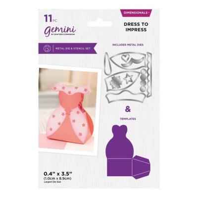 Crafter's Companion 3D Boxes Dimensionals Die & Stencil - Dress to Impress