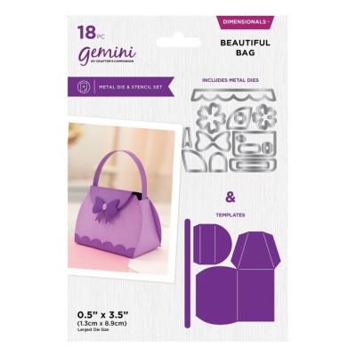 Crafter's Companion 3D Boxes Dimensionals Die & Stencil - Beautiful Bag