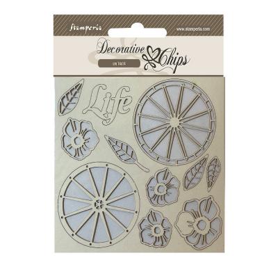 Stamperia Blue Land - Decorative Chips Life Wheels