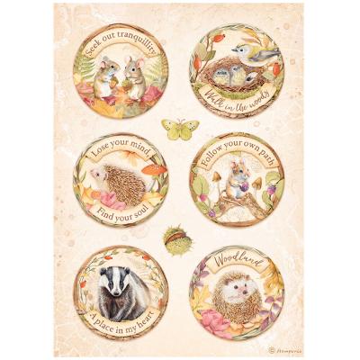 Stamperia Woodland Rice Paper - Rounds