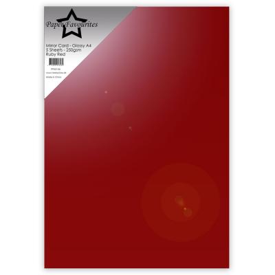 Paper Favourites Mirror Card Glossy - Ruby Red