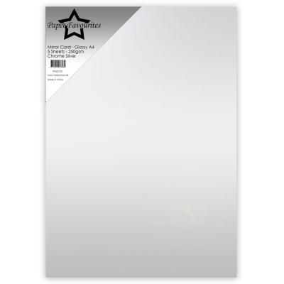 Paper Favourites Mirror Card Glossy - Chrome Silver