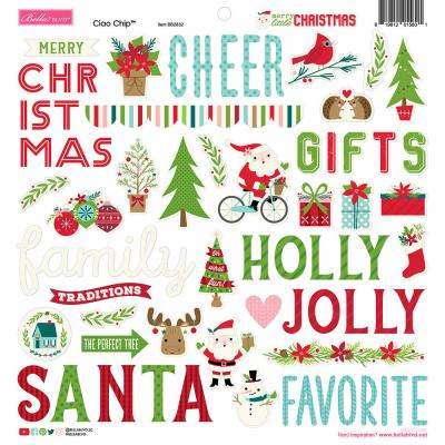 Bella Blvd Merry Little Christmas - Ciao Chipboard Icons