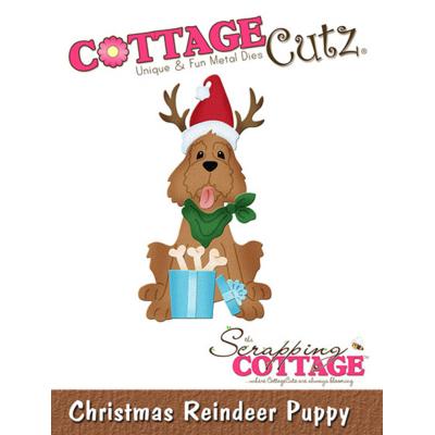 Scrapping Cottage Cutz - Christmas Reindeer Puppy