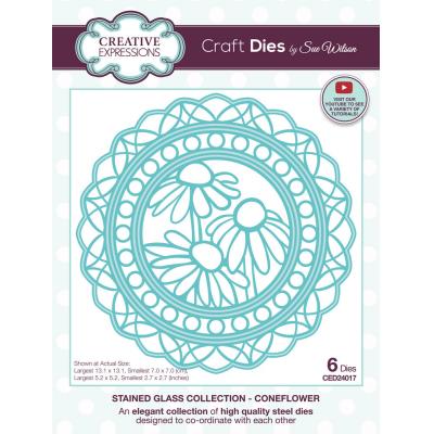 Creative Expressions Craft Die - Stained Glass Cone Flower