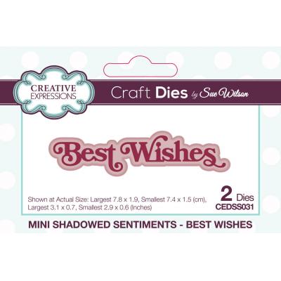 Creative Expressions Craft Die - Mini Shadowed Sentiments Best Wishes