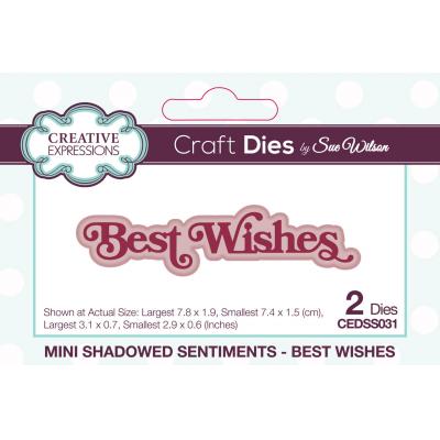 Creative Expressions Craft Die - Mini Shadowed Sentiments Best Wishes