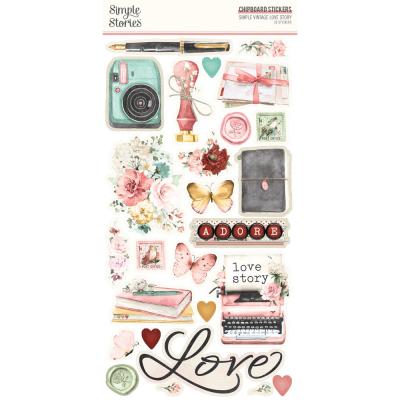 Simple Stories Simple Vintage Love Story - Chipboard Stickers