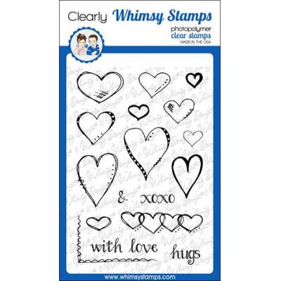 Whimsy Stamps Stempel - FaDoodle Hearts