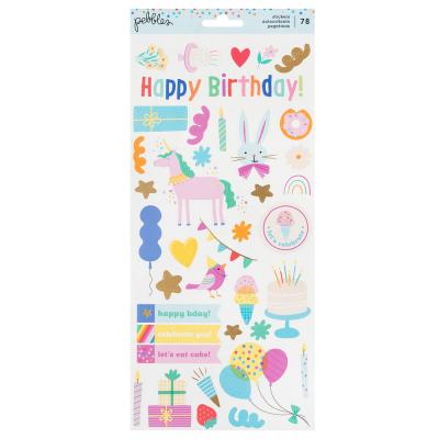 American Crafts Pebbles All the Cake - Stickers