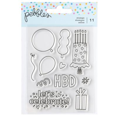 American Crafts Pebbles All the Cake - Clear Stamp