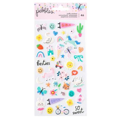 American Crafts Pebbles Cool Girl - Stickers Puffy Icons