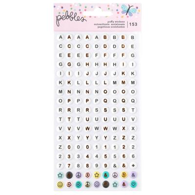 American Crafts Pebbles Cool Girl - Stickers Puffy Alpha Gold Foil