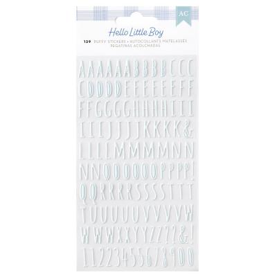 American Crafts Hello Little Boy - Sticker Puffy Alpha