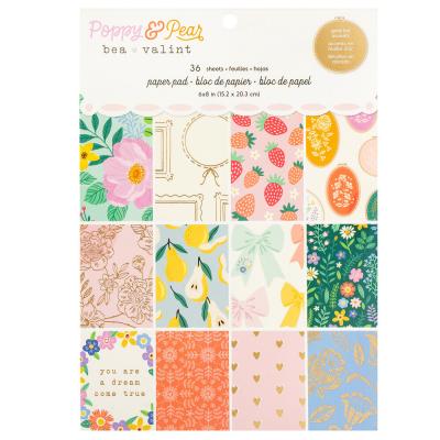 American Crafts Bea Valint Poppy and Pear - Paper Pad