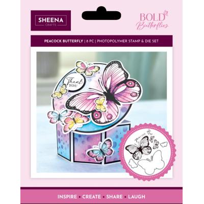 Crafter's Companion Bold Butterflies Stamp & Die - Peacock Butterfly