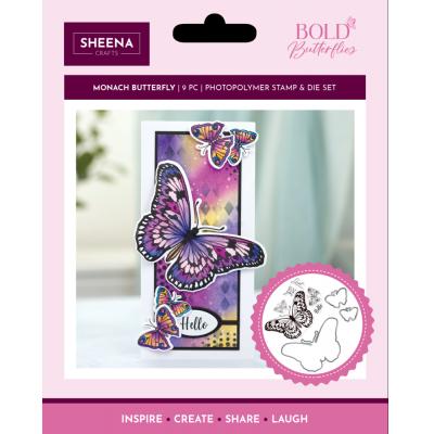 Crafter's Companion Bold Butterflies Stamp & Die - Monarch Butterfly