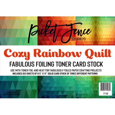 Picket Fence Studios Fabulous Foiling Toner Card Stock - Cozy Rainbow Quilt