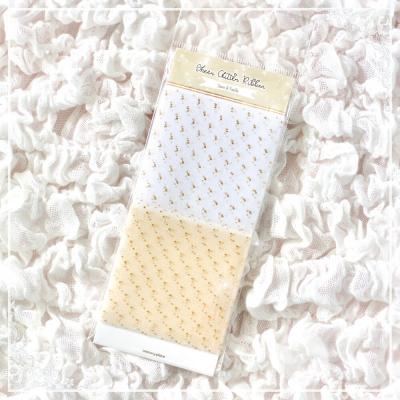 Asuka Studios Glitter Ribbon - Snow & Vanilla