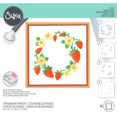 Sizzix Layered Stencils - Strawberry Wreath
