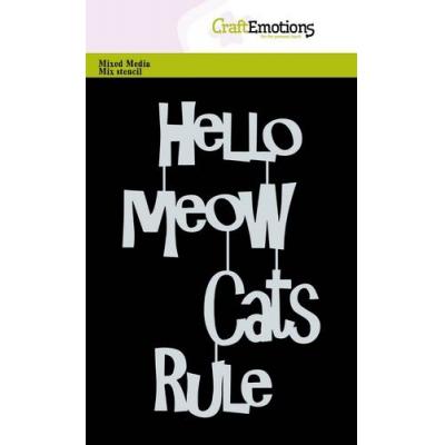 CraftEmotions Mask Stencil - Meow Cats Rule