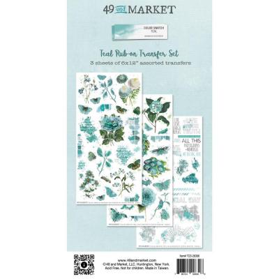 49 and Market Color Swatch Teal - Rub-On Transfer Set