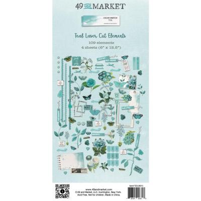 49 and Market Color Swatch Teal - Laser Cut Outs Elements