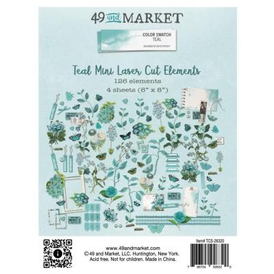 49 and Market Color Swatch Teal - Mini Laser Cut Outs
