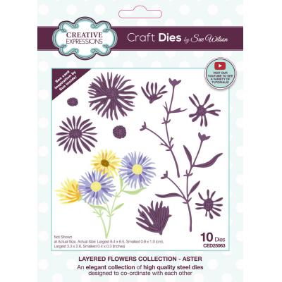 Creative Expressions Craft Die - Layered Flowers Aster