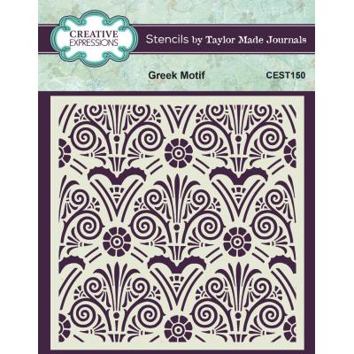 Creative Expressions Taylor Made Journals Stencil - Greek Motif