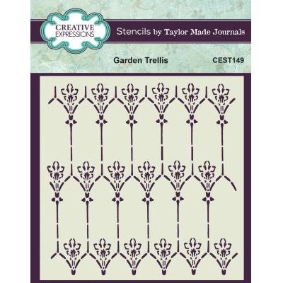 Creative Expressions Taylor Made Journals Stencil - Garden Trellis