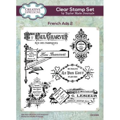 Creative Expressions Taylor Made Journals Stempel - French Ads 2