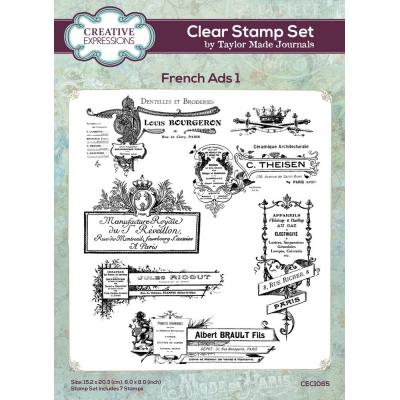 Creative Expressions Taylor Made Journals Stempel - French Ads 1