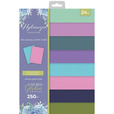 Crafter's Companion Nature's Garden Hydrangea - Luxury Linen Card