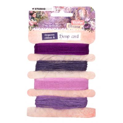 StudioLight Jenine's Mindful Art Victorian Dreams - Organza Ribbon & Hemp Cord - Purples