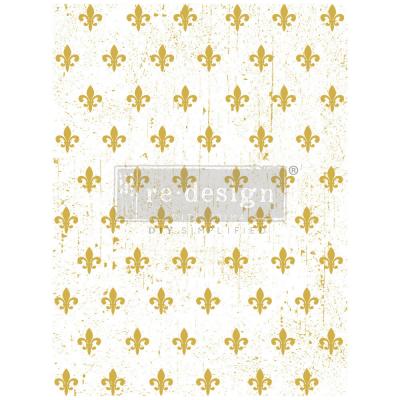 Prima Marketing Re-Design Gold Foil Decor Transfers - Fleur De Lis