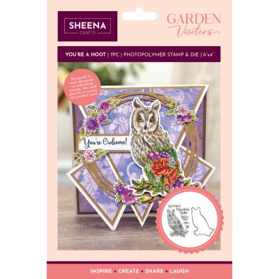 Crafter's Companion Garden Visitors Stamp & Die - You're a Hoot