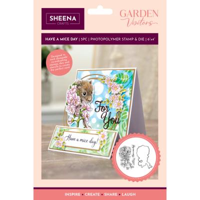 Crafter's Companion Garden Visitors Stamp & Die - Have a Mice Day