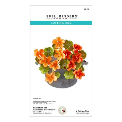 Spellbinders Etched Dies - Nasturtium and Galvanized Wash Bucket