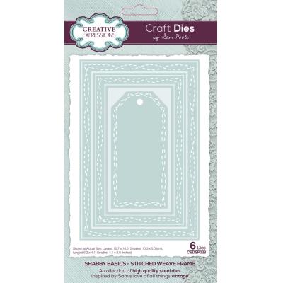 Creative Expressions Sam Poole Craft Die - Shabby Basics Stitched Weave