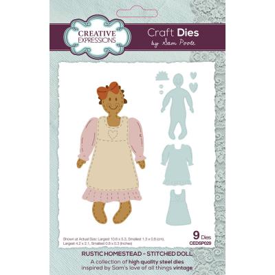 Creative Expressions Sam Poole Craft Die - Rustic Homestead Stitched Doll