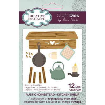 Creative Expressions Sam Poole Craft Die - Rustic Homestead Kitchen Shelf