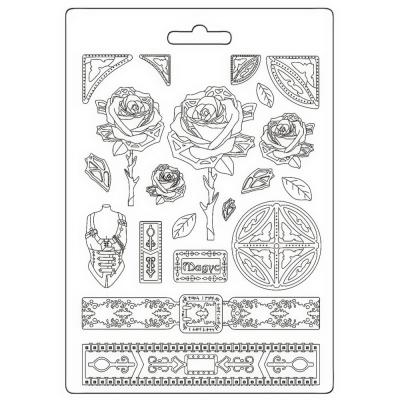 Stamperia Sir Vagabond in Fantasy World Mould - Mechanical Rose and Borders