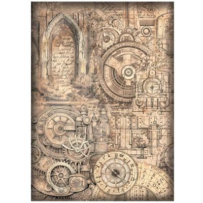 Stamperia Sir Vagabond in Fantasy World Reispapier - Mechanical Pattern