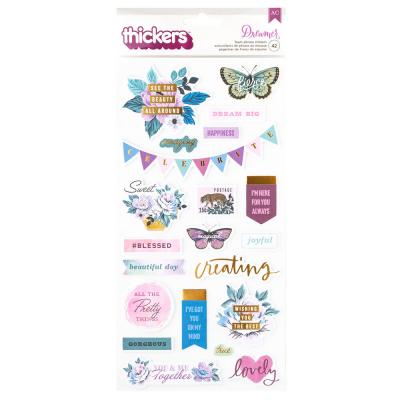 American Crafts Dreamer - Thickers Foam Phrase Stickers